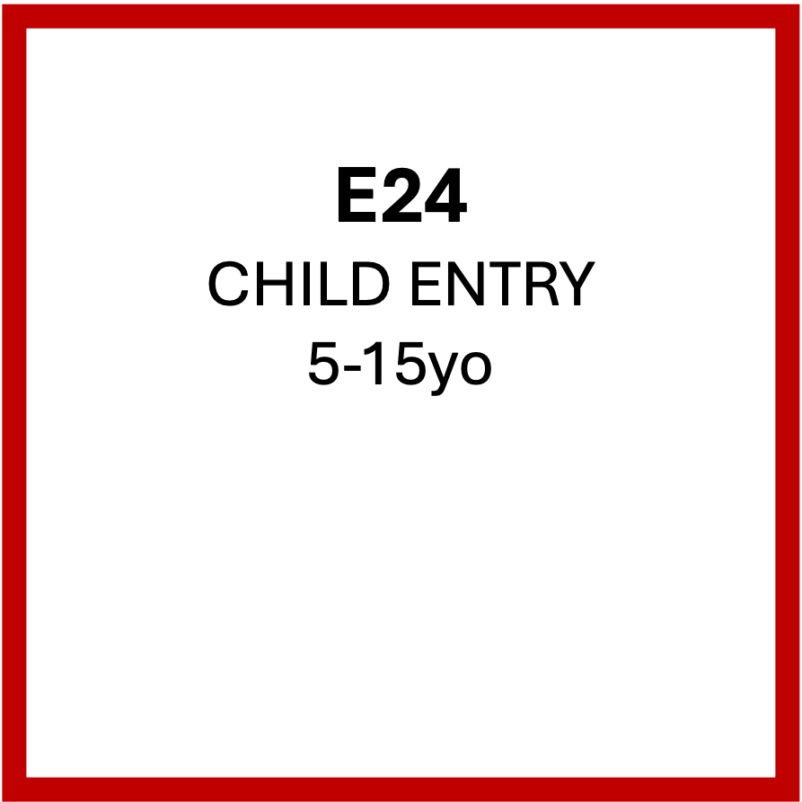 CHILD ENTRY £8  (5-15yo) | E24