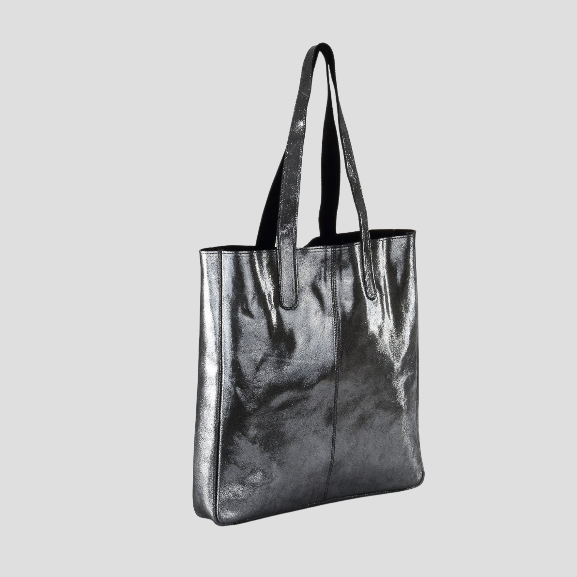 HYDESTYLE METALLIC SOFIA REVERSIBLE LEATHER TOTE BAG l Variety of colours