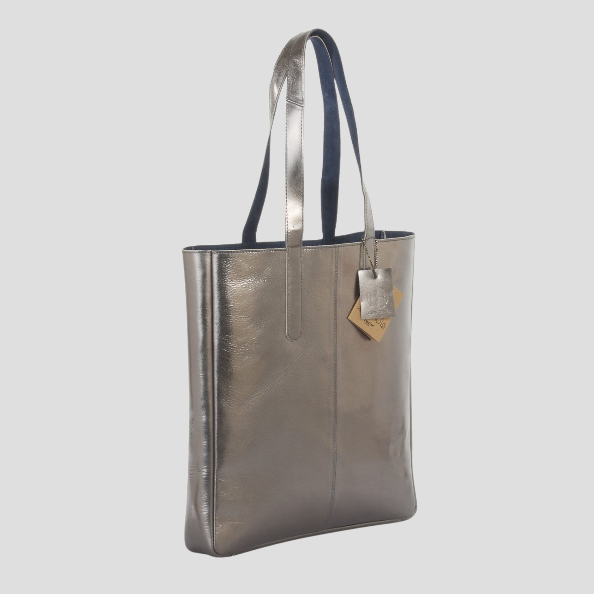 HYDESTYLE METALLIC SOFIA REVERSIBLE LEATHER TOTE BAG l Variety of colours