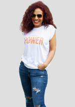 Load image into Gallery viewer, WOMEN&#39;S FLOWY MUSCLE TEE WITH ROLLED CUFF
