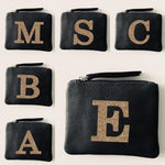 Load image into Gallery viewer, PERSONALISED ALPHABET LEATHER COIN PURSE -LETTER-1 l Variety of colours
