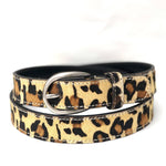 Load image into Gallery viewer, WOMENS HAIR-ON-HIDE LEATHER BELT - ANIMAL PRINT l Variety of colours
