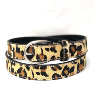 WOMENS HAIR-ON-HIDE LEATHER BELT - ANIMAL PRINT l Variety of colours