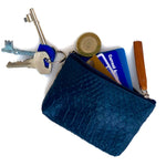 Load image into Gallery viewer, SNAKE EMBOSSED LEATHER KEY | CARD | COIN PURSE WITH 2 KEYRINGS | Variety of colours
