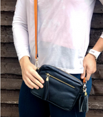 Load image into Gallery viewer, CLASSIC CAMERA KYLIE PEBBLED LEATHER CROSSBODY CLUTCH BAG l Variety of colours

