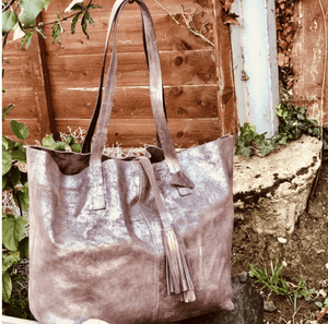 METALLIC MAGPIE GENUINE LEATHER ALICE TOTE BAG l Variety of colours