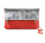 Load image into Gallery viewer, METALLIC RIMOR ANNA 2 WAY LEATHER MESSENGER CLUTCH BAG l Variety of colours
