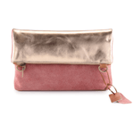 Load image into Gallery viewer, METALLIC RIMOR ANNA 2 WAY LEATHER MESSENGER CLUTCH BAG l Variety of colours
