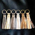 Load image into Gallery viewer, METALLIC RIMOR TASSEL KEY RING | Variety of colours
