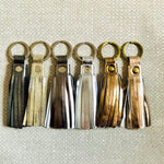 Load image into Gallery viewer, METALLIC RIMOR TASSEL KEY RING | Variety of colours
