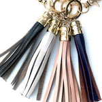 Load image into Gallery viewer, SMOOTH LEATHER TASSEL KEYRING WITH DOGHOOK | Variety of colours
