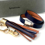 Load image into Gallery viewer, SMOOTH LEATHER TASSEL KEYRING WITH DOGHOOK | Variety of colours
