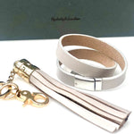 Load image into Gallery viewer, SMOOTH LEATHER TASSEL KEYRING WITH DOGHOOK | Variety of colours
