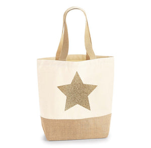 PERSONALISED JUTE BASE CANVAS SHOPPER