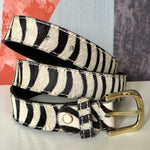 Load image into Gallery viewer, WOMENS HAIR-ON-HIDE LEATHER BELT - ANIMAL PRINT l Variety of colours
