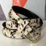 Load image into Gallery viewer, WOMENS HAIR-ON-HIDE LEATHER BELT - ANIMAL PRINT l Variety of colours
