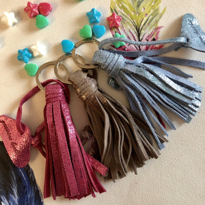 METALLIC MAGPIE TASSEL KEY RING | Variety of colours