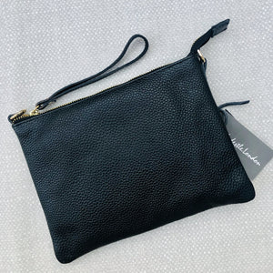 MEGAN PEBBLED LEATHER WRISTLET CLUTCH BAG | Variety of colours