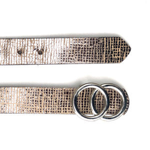 METALLIC PRINT WOMENS LEATHER BELT WITH DETACHABLE BUCKLE | Variety of colours