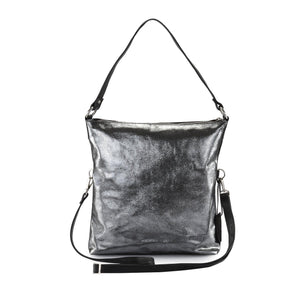 METALLIC LEATHER 4 WAY BACKPACK MESSENGER CLUTCH BAG l Variety of colours